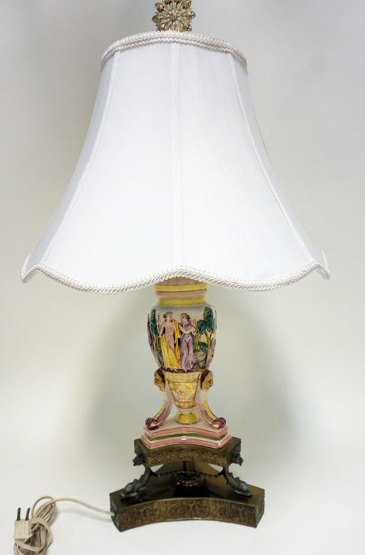 LARGE CAPODIMONTE TABLE LAMP (1 of 3)