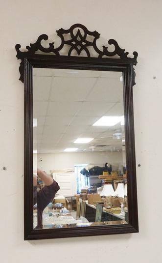 MAHOGANY BEVELED EDGE MIRROR (1 of 1)