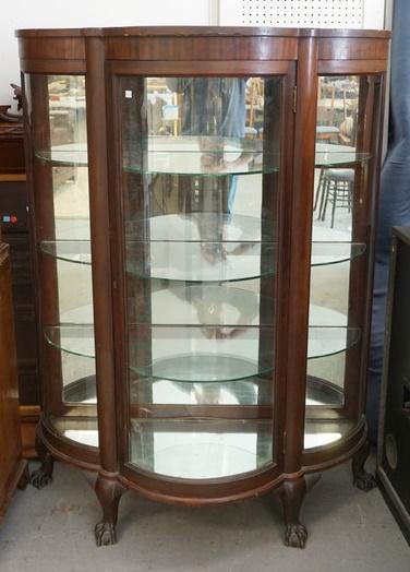 BOW FRONT MAHOGANY CHINA CLOSET (1 of 1)