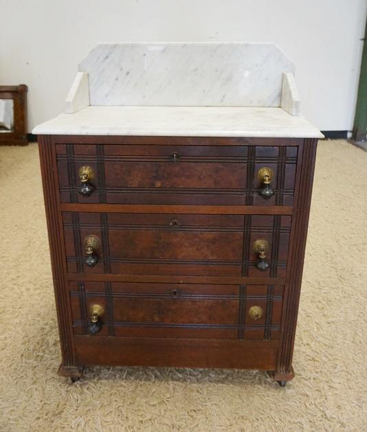 WALNUT VICTORIAN MARBLE TOP WASHSTAND (1 of 2)