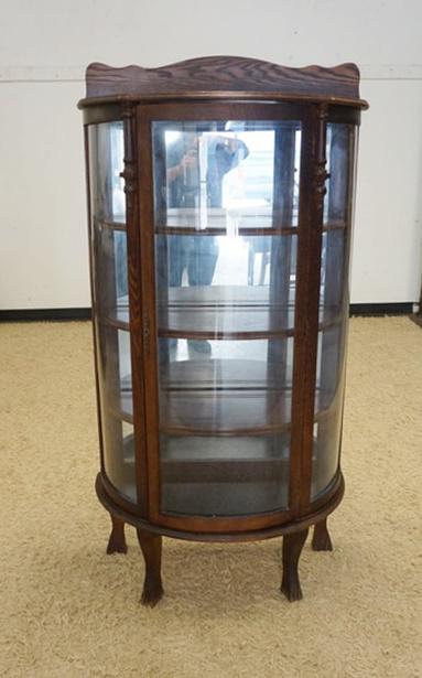 OAK MIRROR BACK CHINA CABINET (1 of 1)