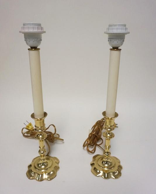 PAIR OF BRASS BALDWIN CANDLESTICK LAMPS (1 of 1)