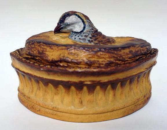 FRENCH OVAL PORCELAIN PHEASANT COVERED DISH (1 of 3)