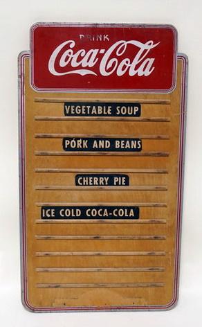 COCA COLA ANTIQUE WOOD MENU SIGN (1 of 1)