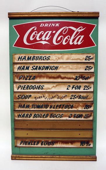 COCA COLA ANTIQUE WOOD MENU SIGN (1 of 1)