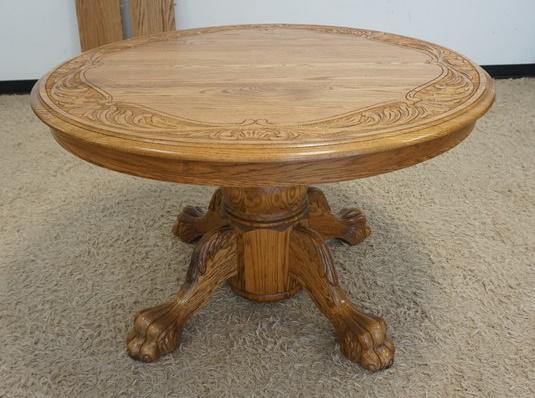 CONTEMPORARY SOLID OAK CLAW FOOT TABLE (1 of 4)