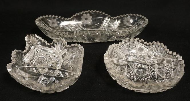 3 PIECES CUT GLASS (1 of 3)