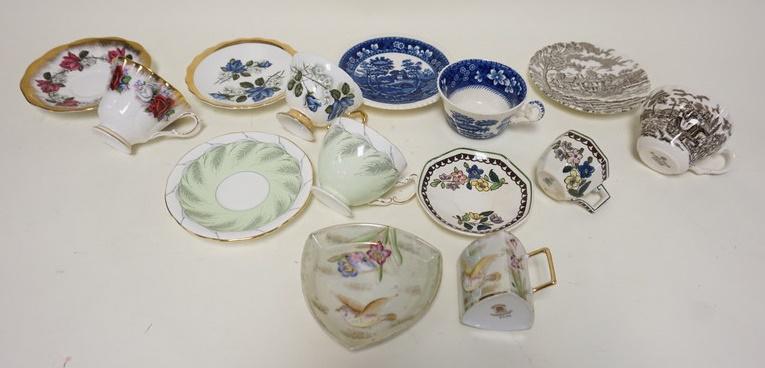 7 CUP & SAUCERS SETS: 7 CUP & SAUCERS SETS, INCLUDES AYNSLEY, ROYAL DOULTON, SPODE, ETC