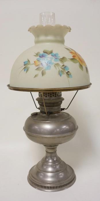 RAYO LAMP W/NEWER HAND PAINTED SHADE (1 of 2)