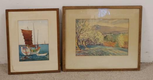 2 FRAMED WATERCOLORS (1 of 5)