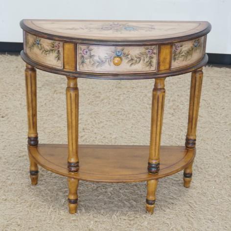 PAINT DECORATED DEMILUNE STAND (1 of 4)