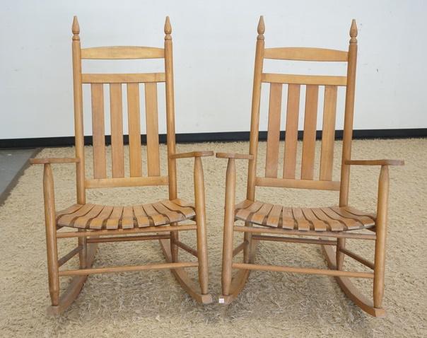 PAIR OF PORCH ROCKERS: PAIR OF PORCH ROCKERS, 28 IN WIDE X 48 IN HIGH