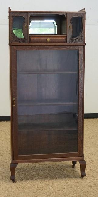 OAK GLASS DOOR BOOKCASE (1 of 5)