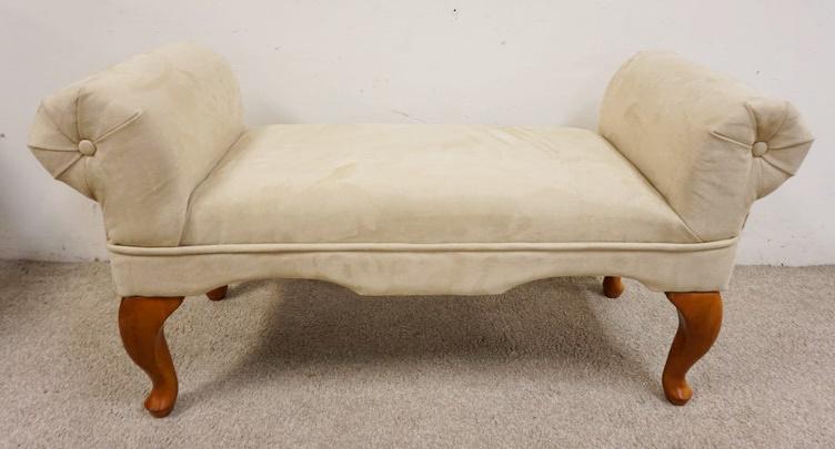 UPHOLSTERED SCROLLED ARM WINDOW BENCH (1 of 2)