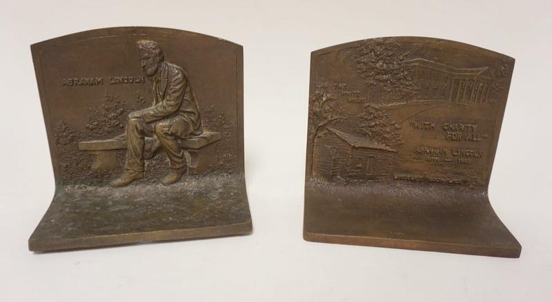 BRONZE ABRAHAM LINCOLN BOOKENDS (1 of 4)