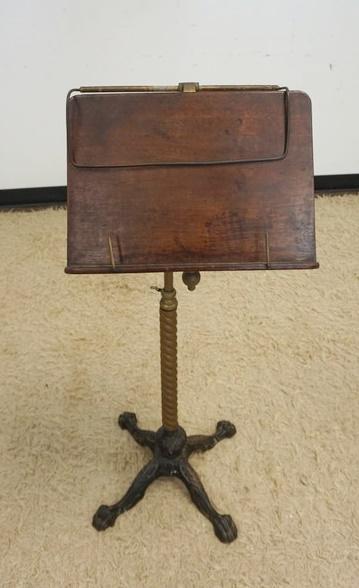 VICTORIAN BRASS & CAST METAL ADJUSTABLE BOOK STAND (1 of 4)