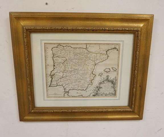 FRAMED & MATTED MAP OF SPAIN (1 of 3)