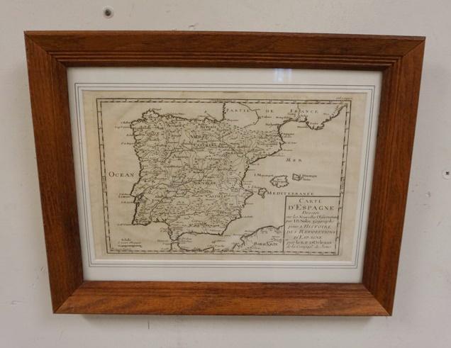 FRAMED & MATTED MAP OF SPAIN (1 of 3)