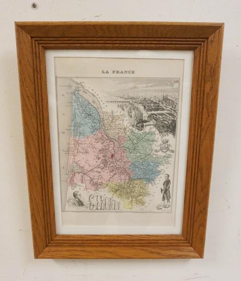 FRAMED & MATTED MAP *LA FRANCE* (1 of 3)