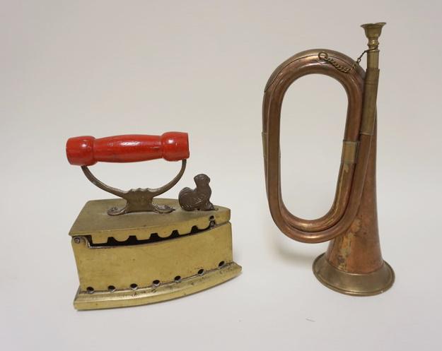 LOT BRASS COAL IRON & BRASS & COPPER BUGLE (1 of 1)