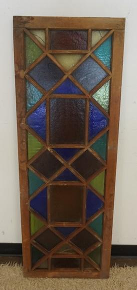 FRAMED STAIN GLASS WINDOW (1 of 2)