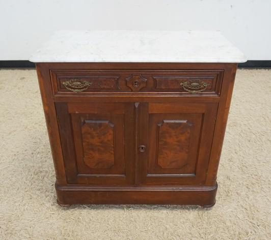 WALNUT VICTORIAN MARBLE TOP WASHSTAND (1 of 3)