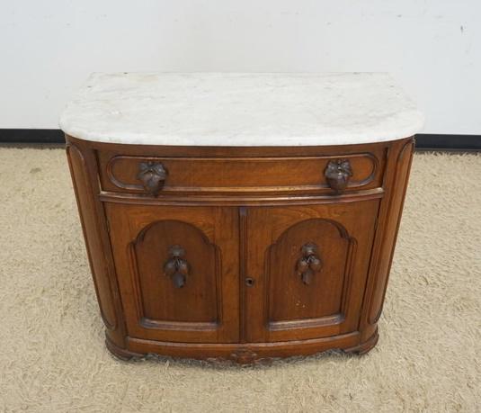 WALNUT VICTORIAN MARBLE TOP WASHSTAND (1 of 2)