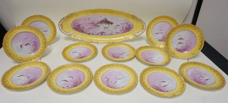 THEADORE HAVILAND LIMOGES FISH SET (1 of 6)