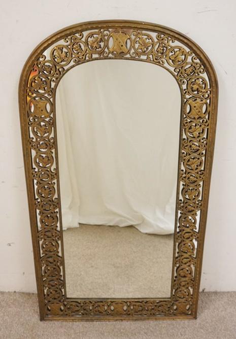 LARGE BRONZE FRAMED WALL MIRROR (1 of 3)