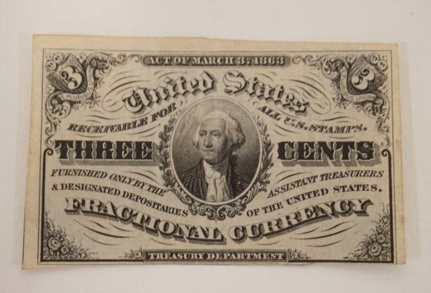 3 CENTS US FRACTIONAL CURRENCY (1 of 2)