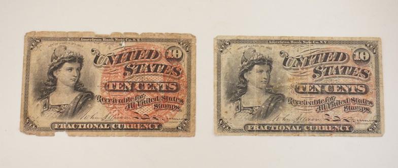 10 CENTS US FRACTIONAL CURRENCY 1863 (1 of 2)
