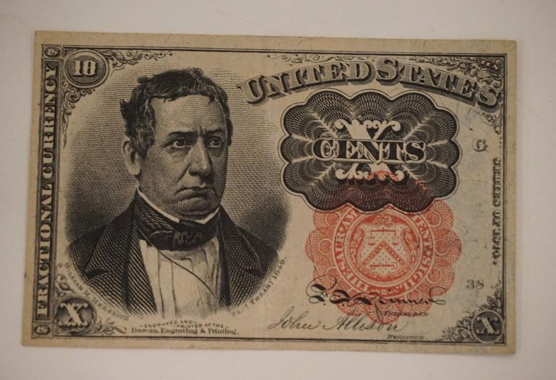 10 CENTS US FRACTIONAL CURRENCY: 10 CENTS US FRACTIONAL CURRENCY, WILLIAM M MEREDITH 1874