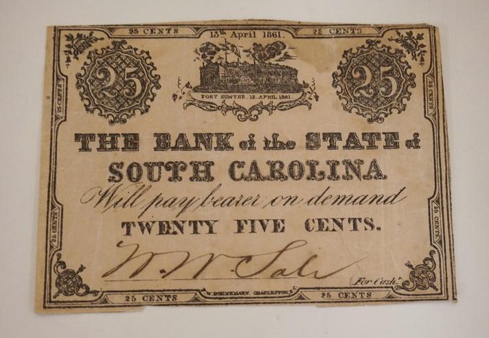 25 CENTS US FRACTIONAL CURRENCY: 25 CENTS US FRACTIONAL CURRENCY, CIVIL WAR 1861