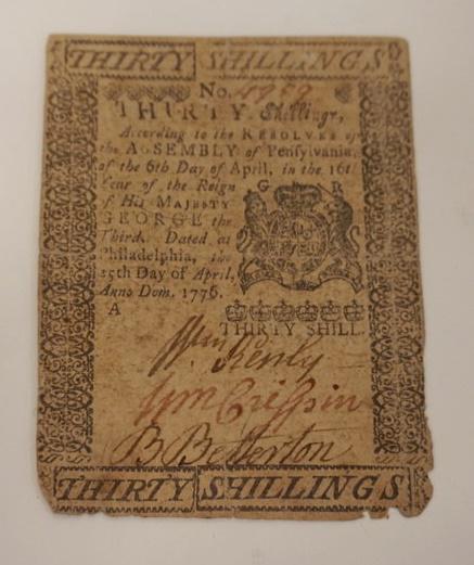 1776 PHILADELPHIA COLONIAL CURRENCY (1 of 3)
