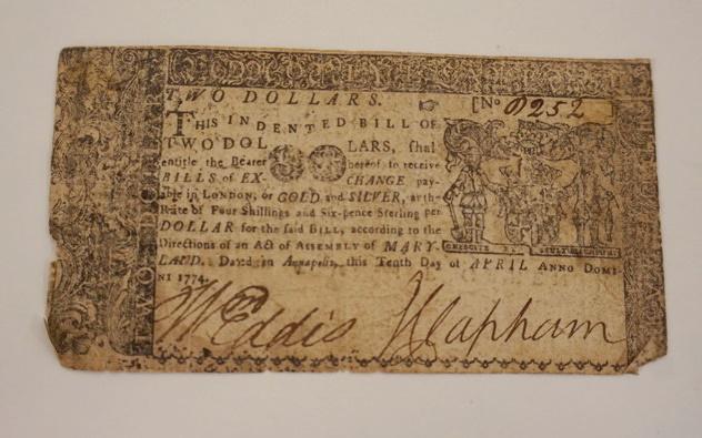 1774 MARYLAND ANAPOLIS COLONIAL CURRENCY (1 of 4)