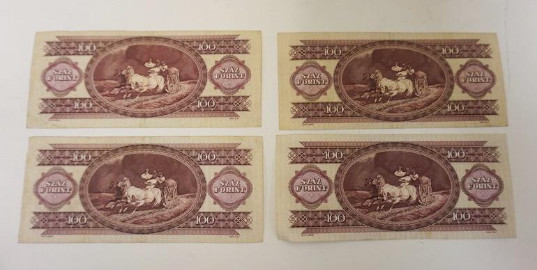 4 HUNGARY 100 FORINT PAPER CURRENCY (1 of 2)