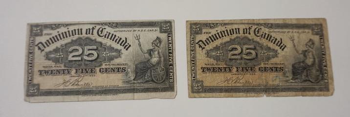 DOMINION OF CANADA 25 CENT NOTE 1900 (1 of 2)