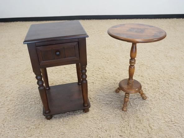 ETHAN ALLEN MAPLE CANDLESTAND & STAND (1 of 2)
