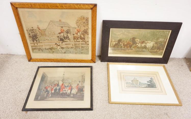 LOT OF 4 FRAMED PRINTS & ENGRAVINGS (1 of 4)