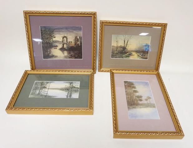 4 FRAMED & MATTED WATERCOLORS (1 of 5)