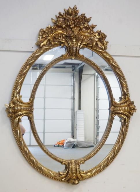 LARGE ORNATE OVAL CAROLINA MIRROR (1 of 4)