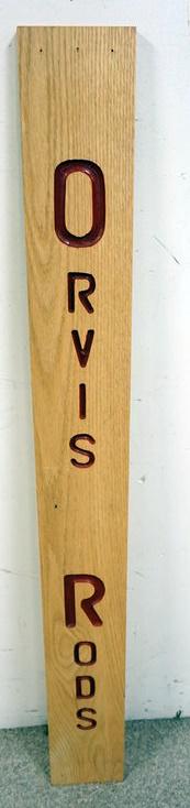 DOUBLE SIDED OAK ORVIS RODS SIGN (1 of 1)