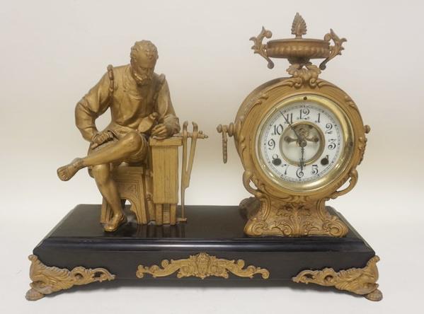 NEW HAVEN CAST METAL SHELF CLOCK (1 of 5)