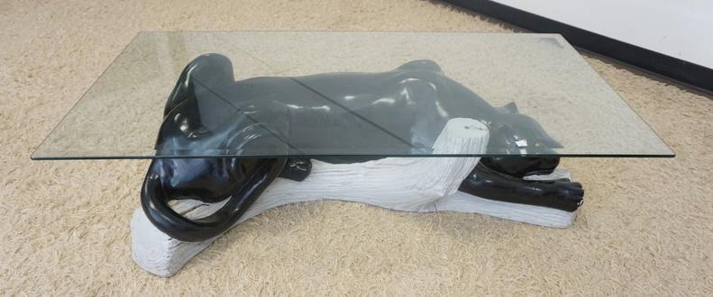 COFFEE TABLE W/ BLACK PANTHER BASE (1 of 3)