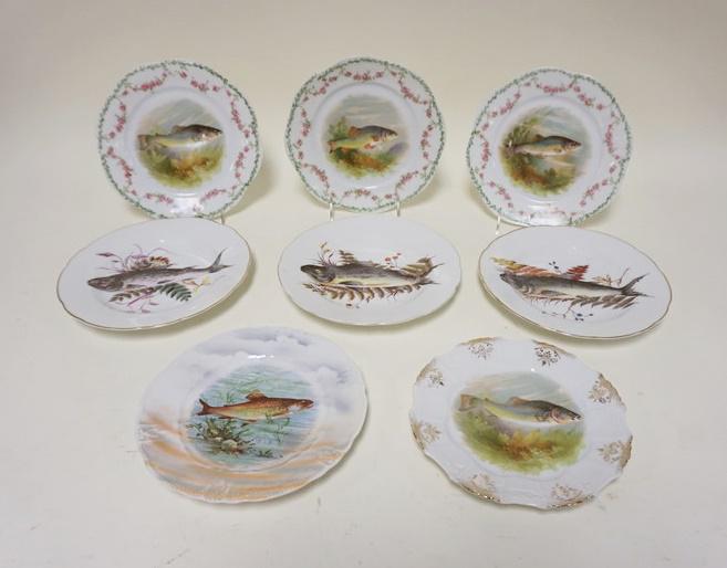 LOT OF 8 ASSORTED TRANSFER FISH PLATES (1 of 3)