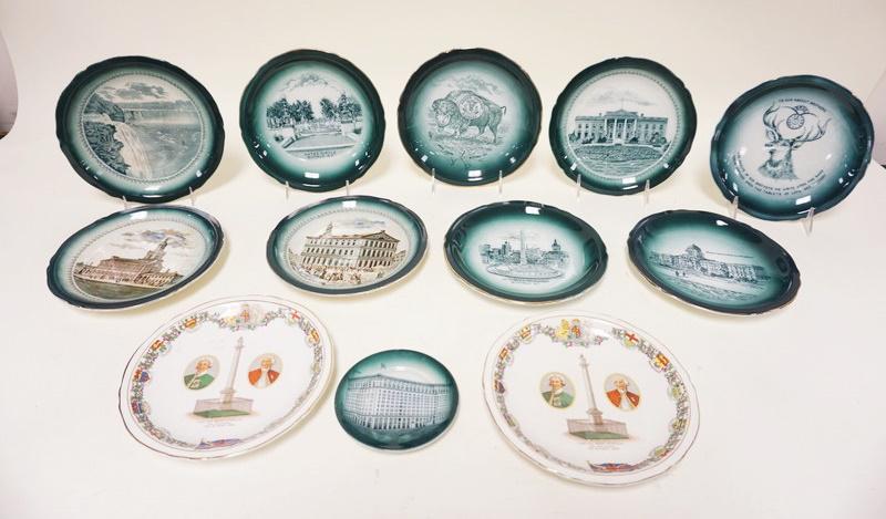 12 BUFFALO POTTERY PLATES HISTORICAL SCENES (1 of 3)