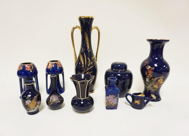 LOT OF ASSORTED COBALT POTTERY & PORCELAIN (1 of 2)