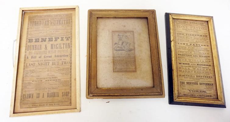 THEATRE ADVERTISMENTS 1848 AND 1859 CIRCUS (1 of 4)