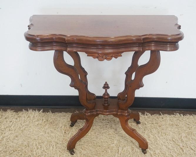 UNUSUAL VICTORIAN FLIP TOP GAME TABLE (1 of 4)