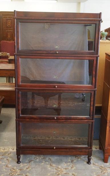 MAHOGANY 4 STACK BARRISTER BOOKCASE (1 of 3)